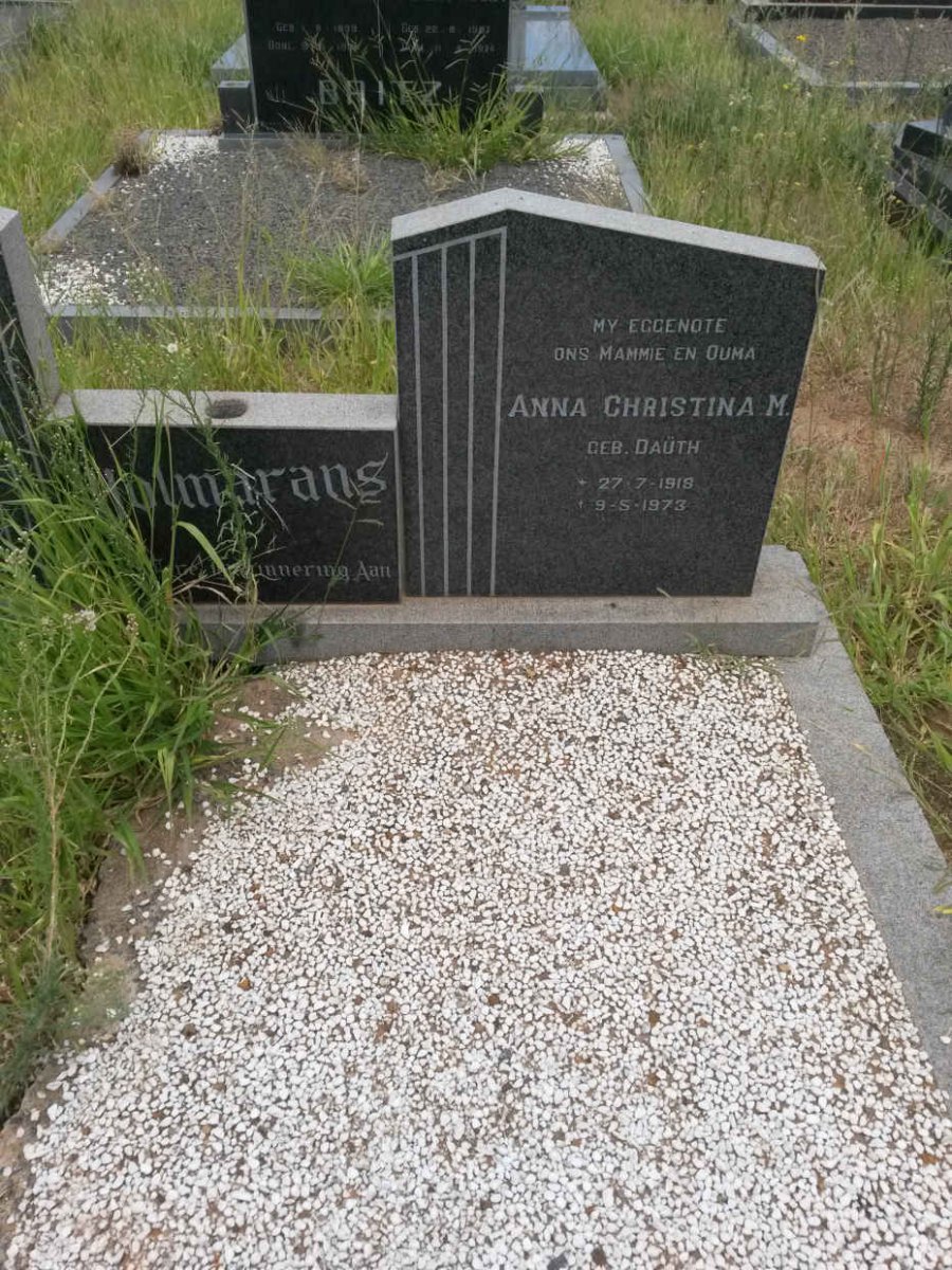 WOLMARANS Johannes George 1911-1986 &amp; Anna Christina M. DAÜTH 1918-1973