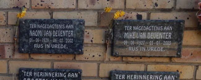DEVENTER Mike, van 1927-2003 :: VAN DEVENTER Naomi 1929-2002