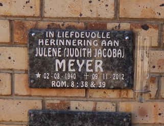 MEYER Judith Jacoba 1940-2012