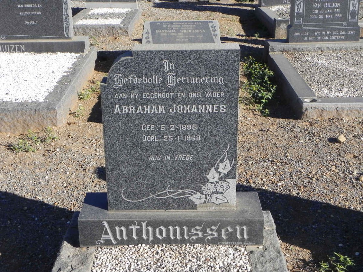 ANTHONISSEN Abraham Johannes 1895-1968