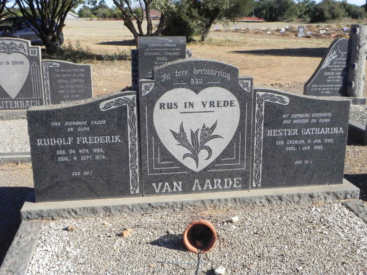 AARDE Rudolf Frederik, van 1895-1974 &amp; Hester Catharina GROBLER 1898-1965