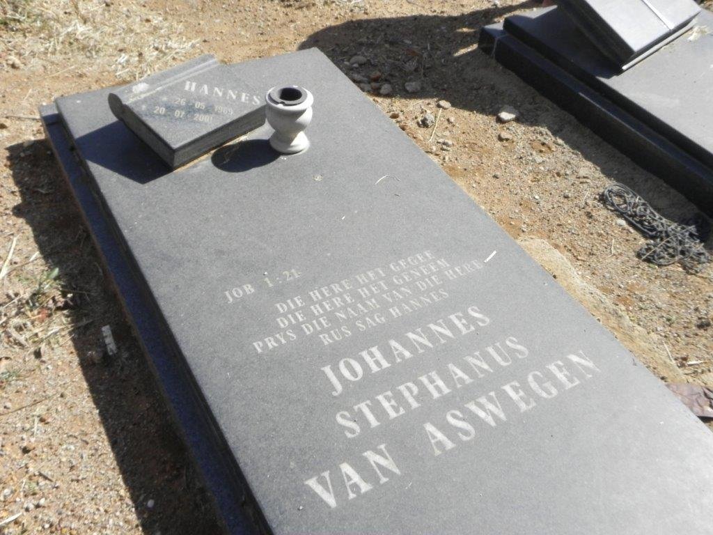 ASWEGEN Johannes Stephanus, van 1969-2001