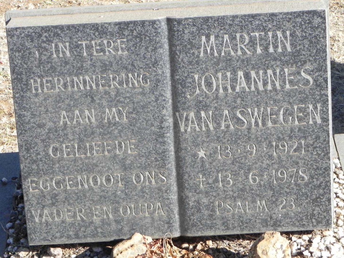 ASWEGEN Martin Johannes, van 1921-1978