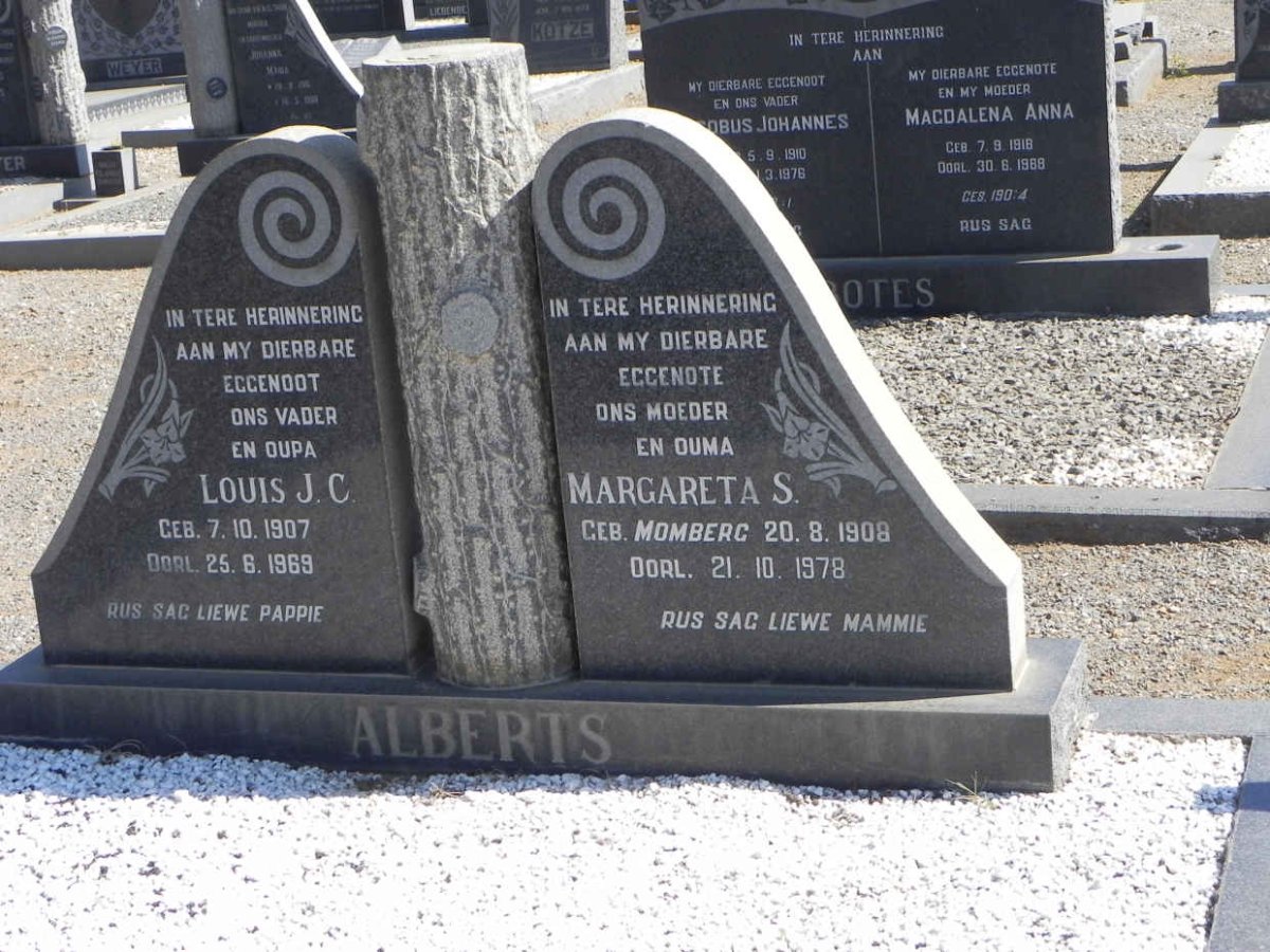 ALBERTS Louis J.C. 1907-1969 &amp; Margareta S. MOMBERG 1908-1978