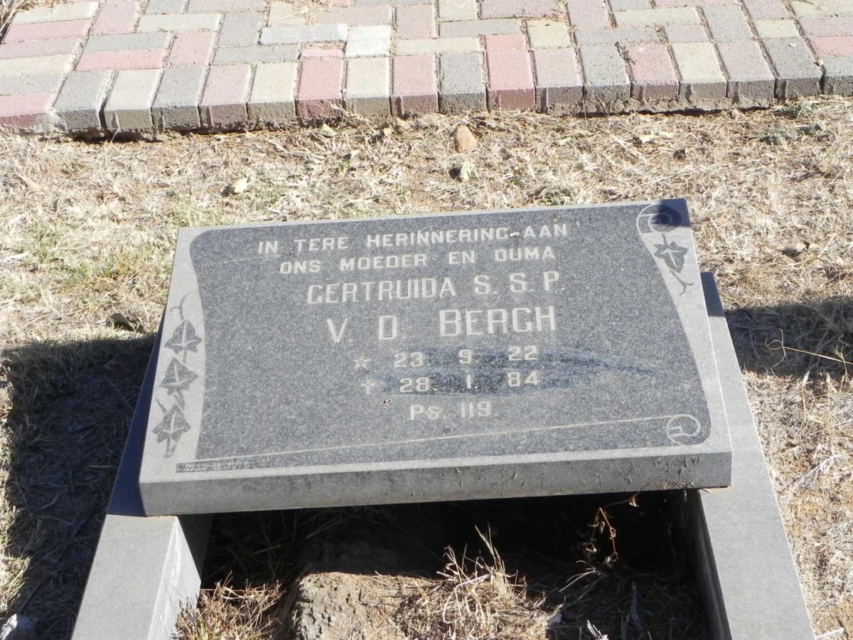 BERGH Gertruida S.S.P., v.d. 1922-1984