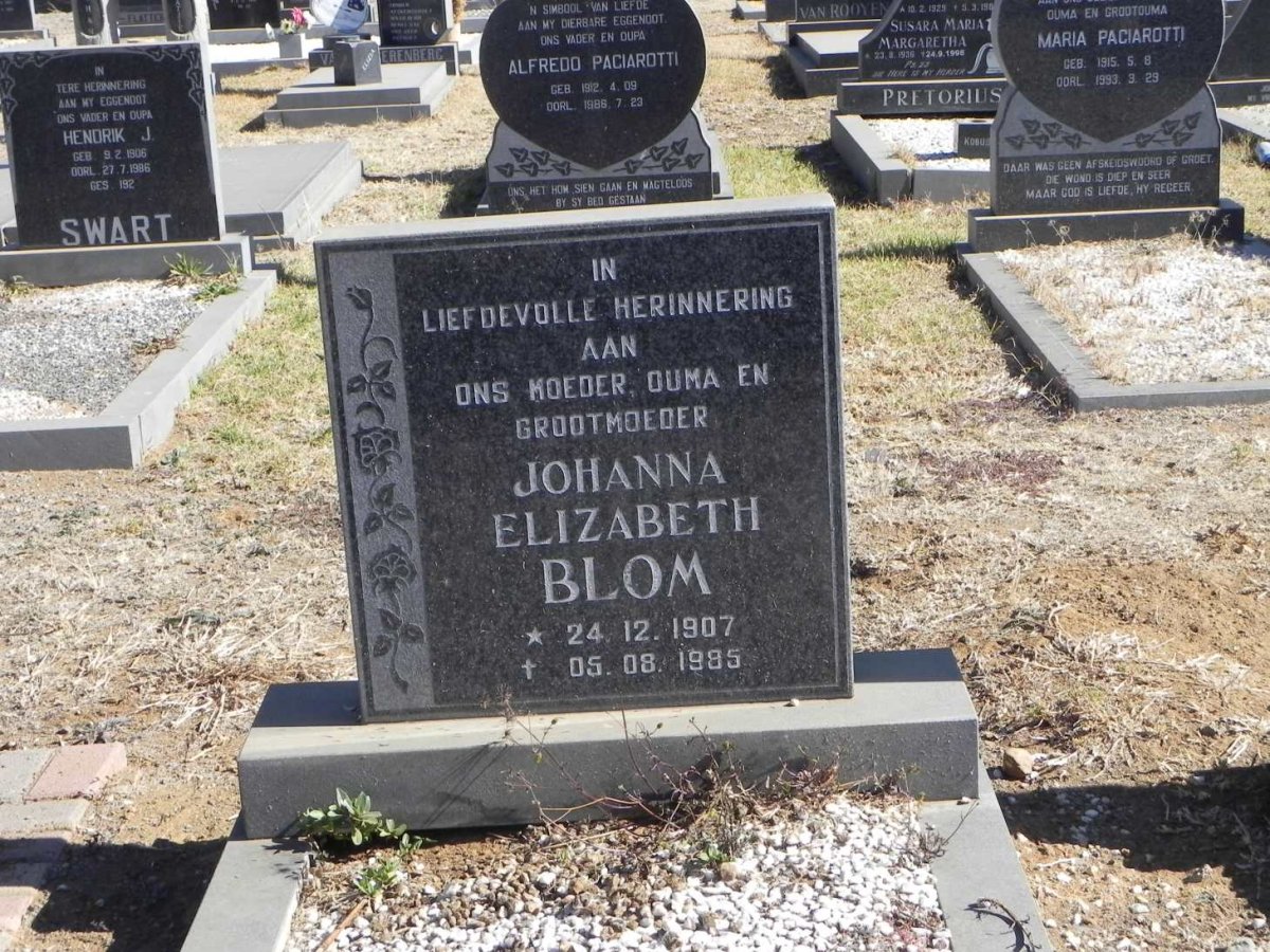 BLOM Johanna Elizabeth 1907-1985