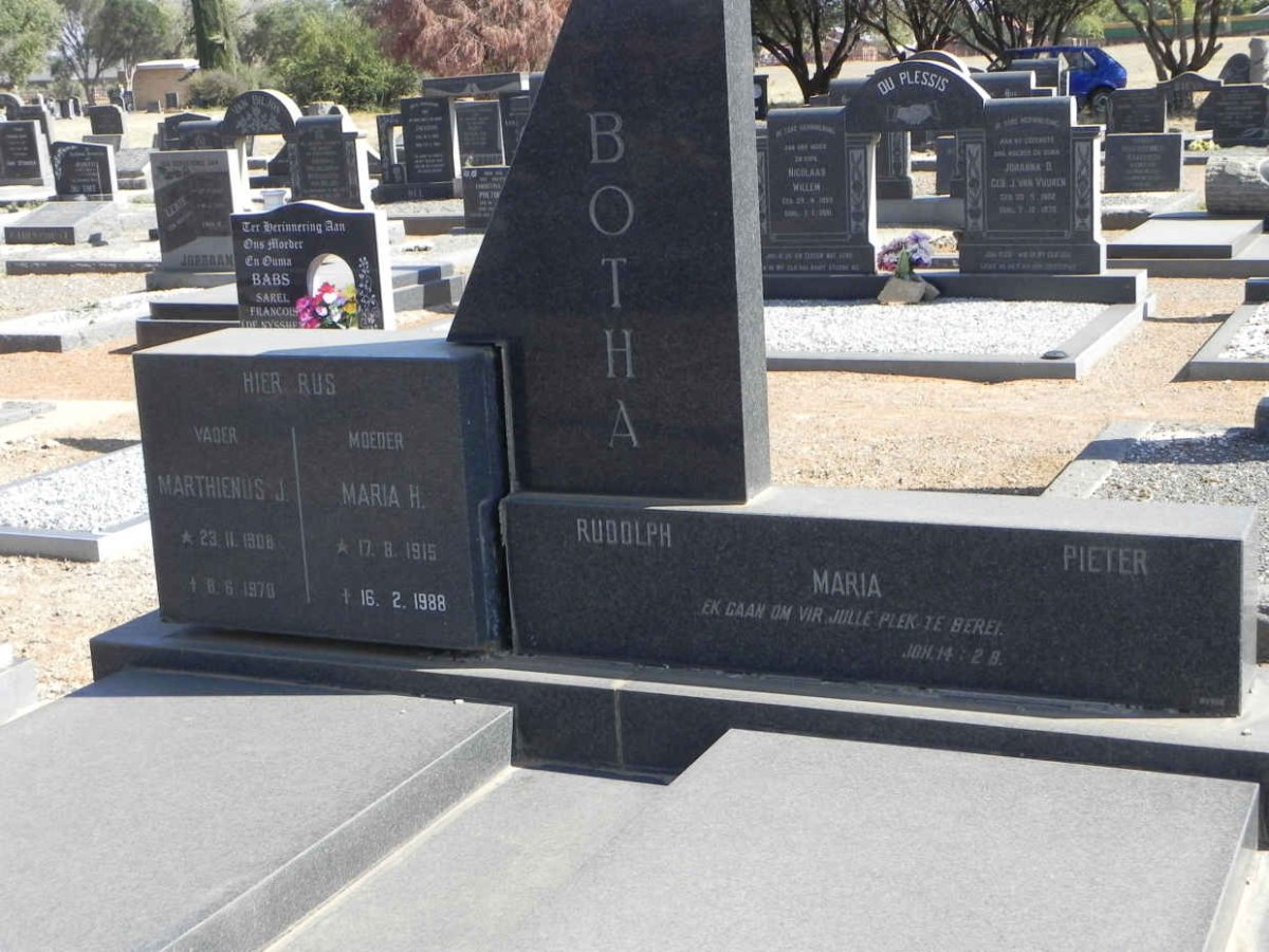 BOTHA Marthienus J. 1908-1970 &amp; Maria H. 1915-1988