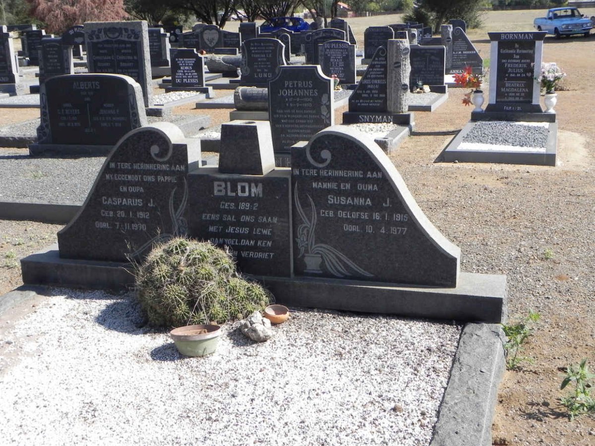 BLOM Casparus J. 1912-1970 &amp; Susanna J. OELOFSE 1915-1977