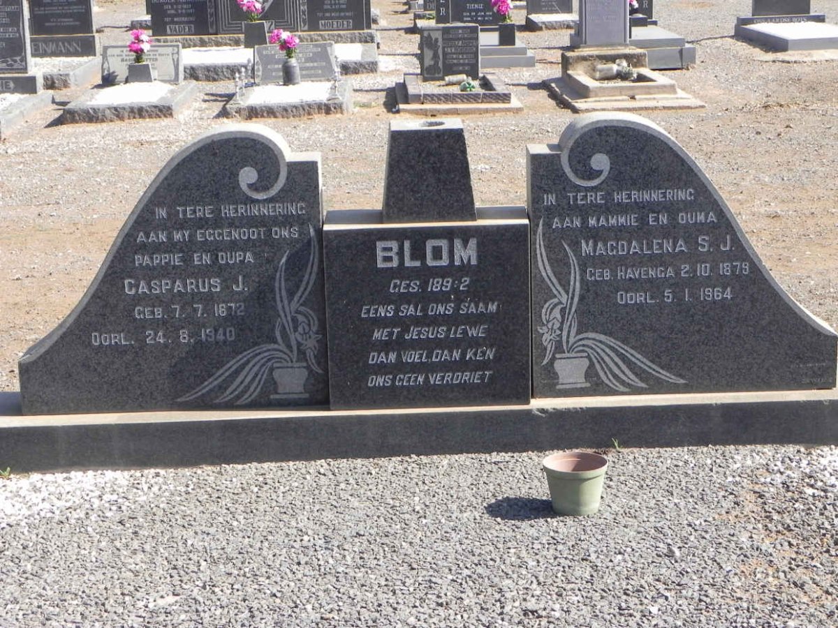 BLOM Casparus J. 1872-1940 &amp; Magdalena S.J. HAVENGA 1879-1964