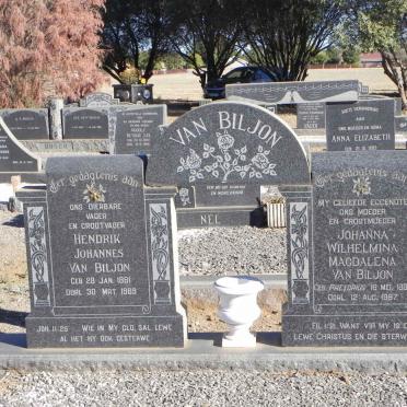 BILJON Hendrik Johannes, van 1881-1969 &amp; Johanna Wilhelmina Magdalena PRETORIUS 1887-1967