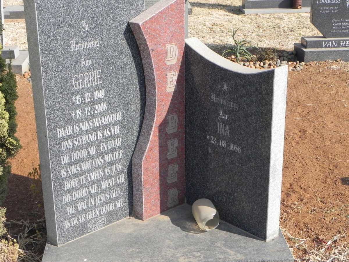 BEER Gerrie, de 1949-2008 &amp; Ina 1956-