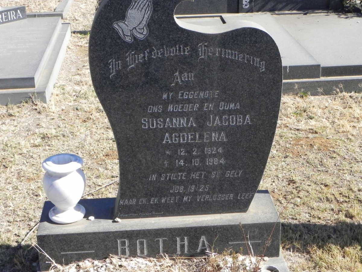 BOTHA Susanna Jacoba Agdelena 1924-1984