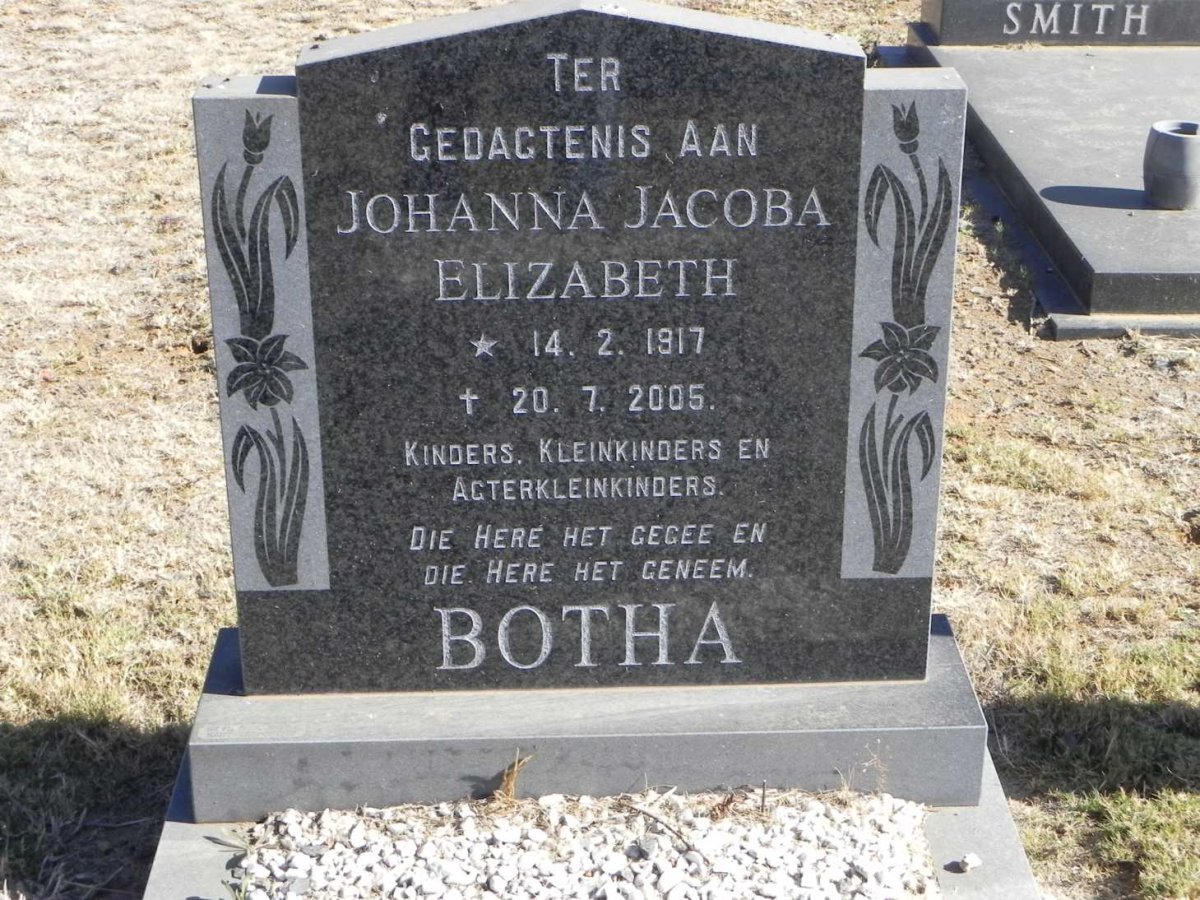 BOTHA Johanna Jacoba Elizabeth 1917-2005