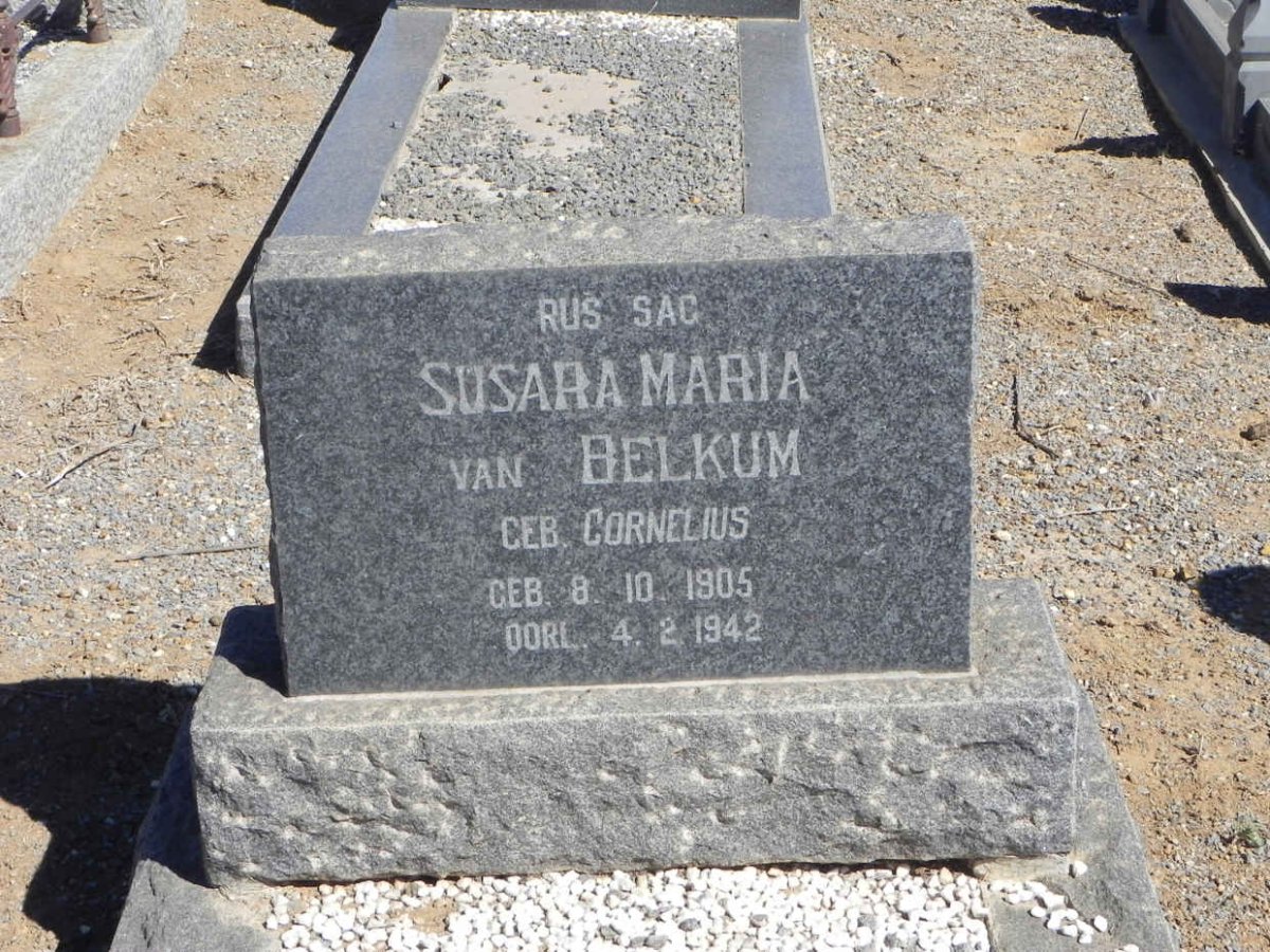 BELKUM Susara Maria, van nee CORNELIUS 1905-1942