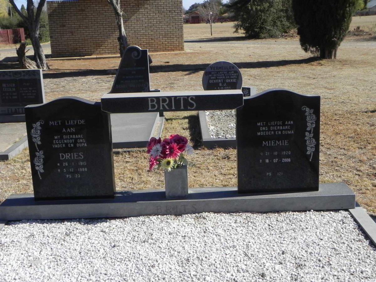 BRITS Dries 1915-1988 &amp; Miemie 1920-2008