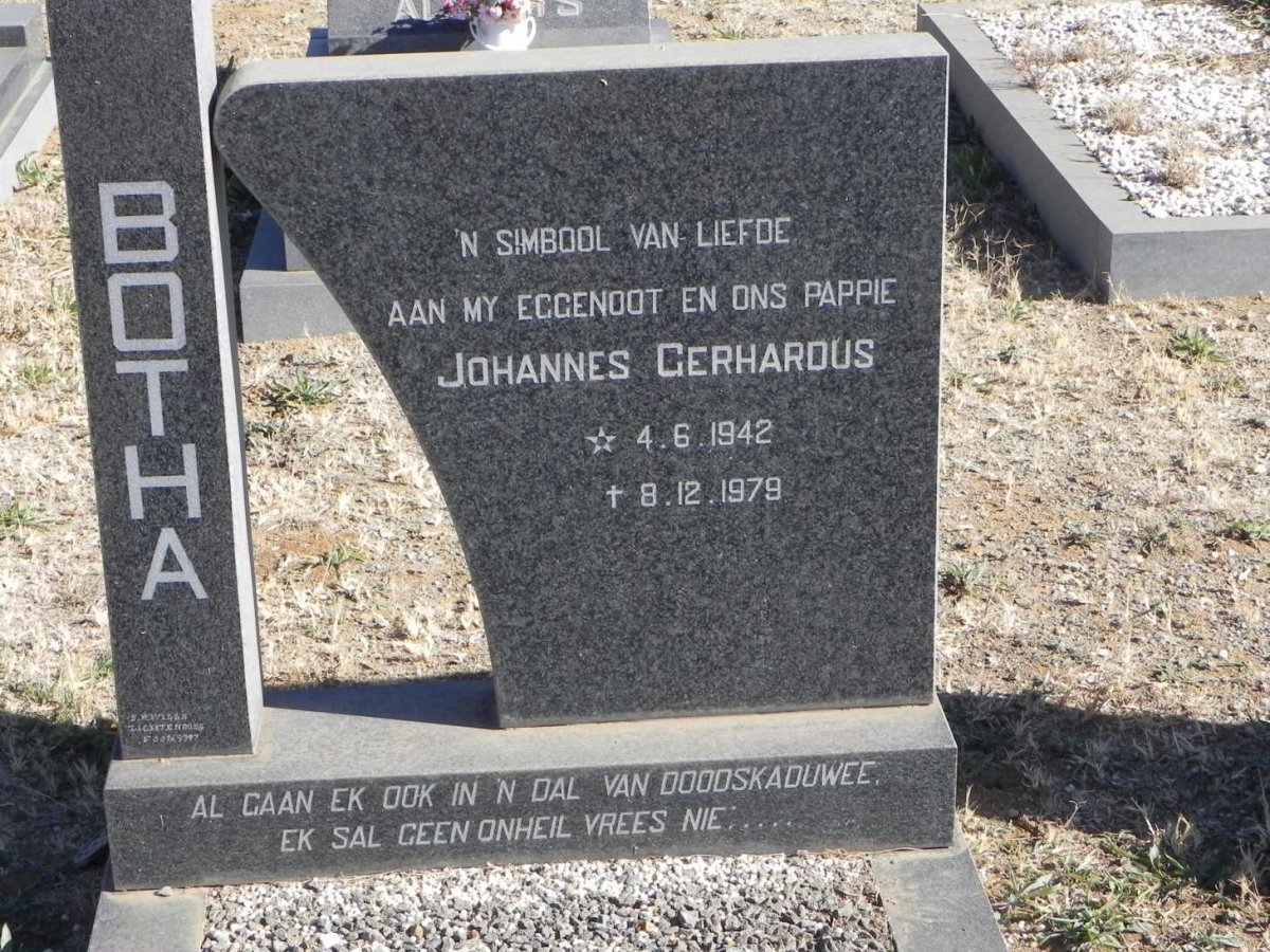 BOTHA Johannes Gerhardus 1942-1979