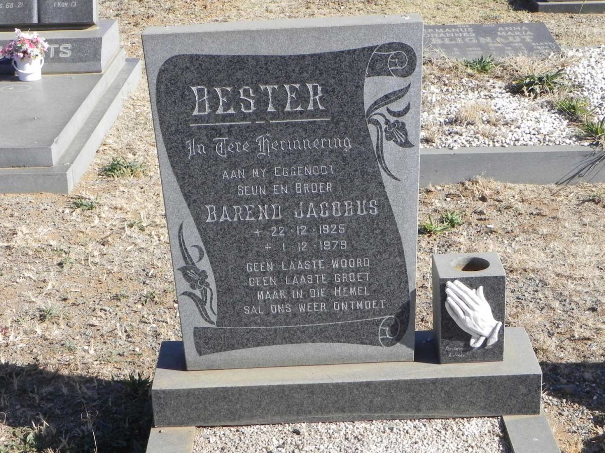 BESTER Barend Jacobus 1925-1979
