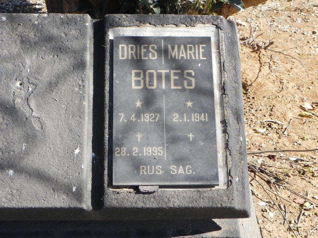 BOTES Dries 1927-1995 &amp; Marie 1941-