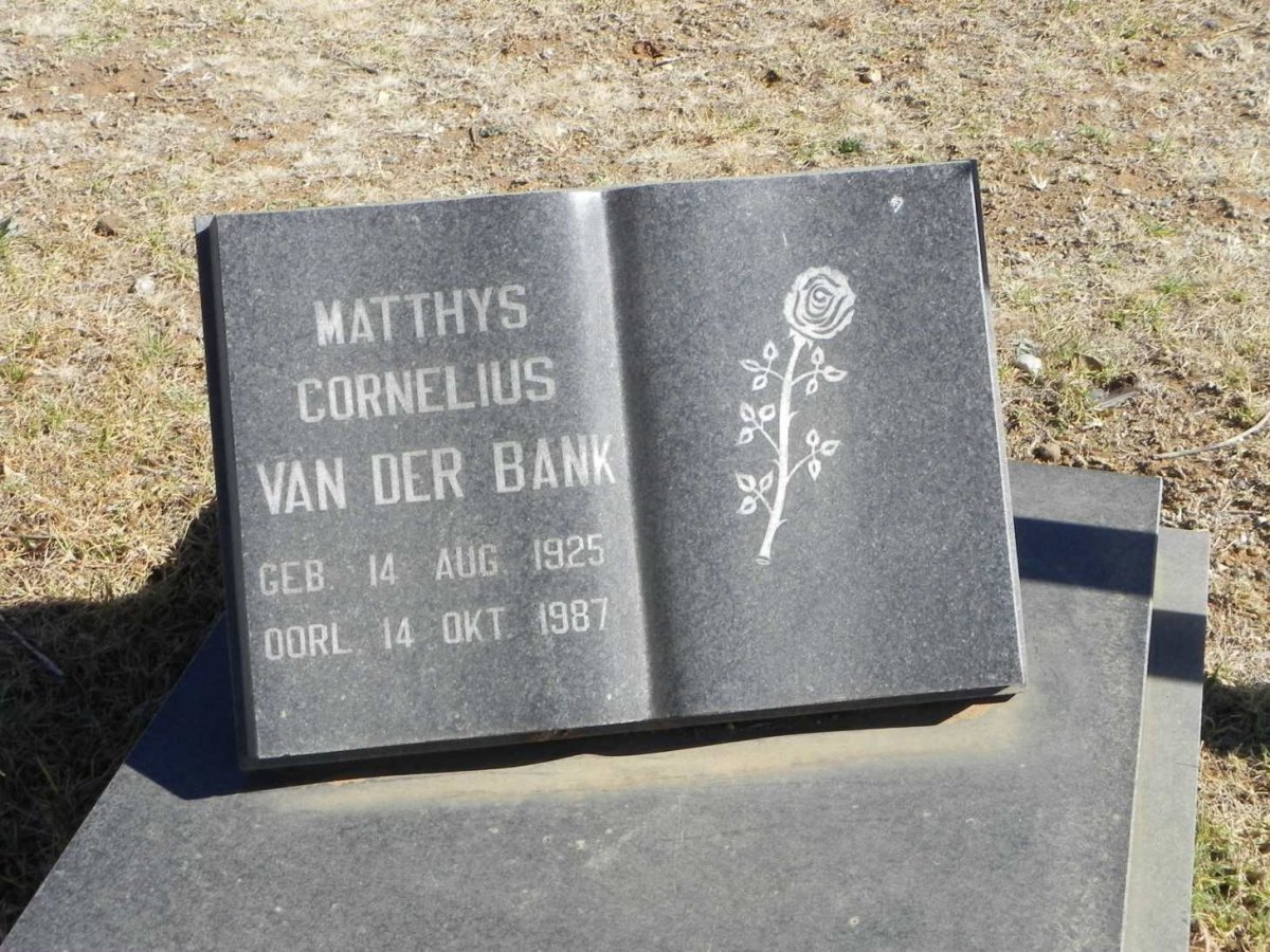 BANK Matthys Cornelius, van der 1925-1987