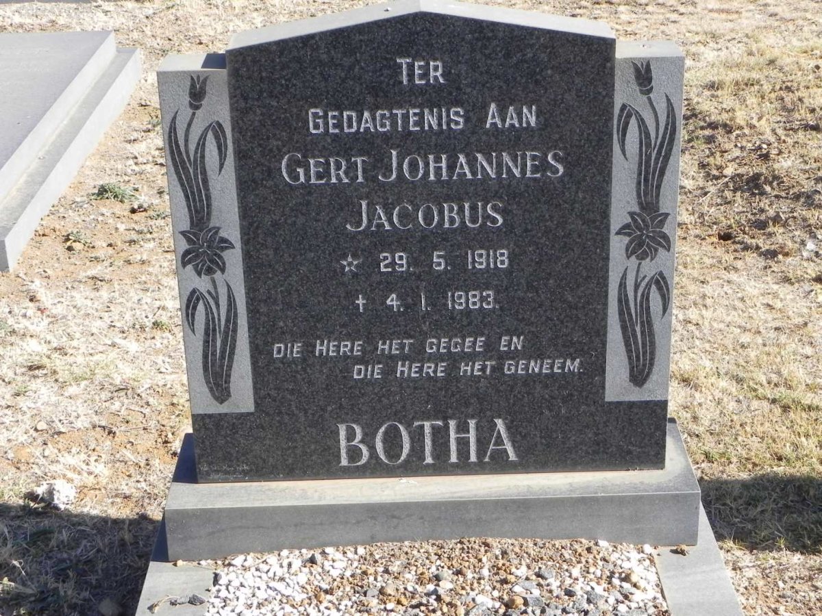 BOTHA Gert Johannes Jacobus 1918-1983