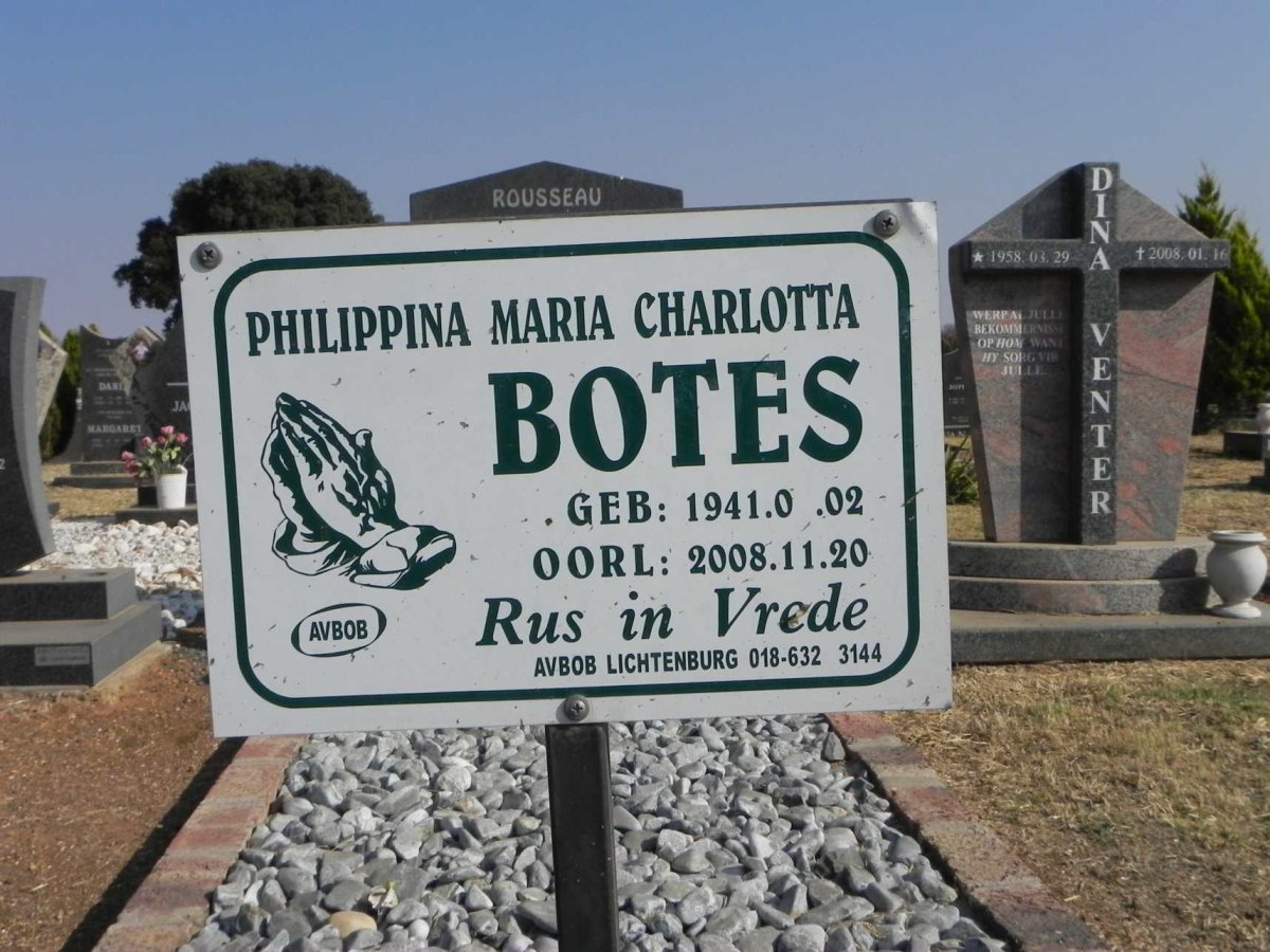 BOTES Philippina Maria Charlotta 1941-2008
