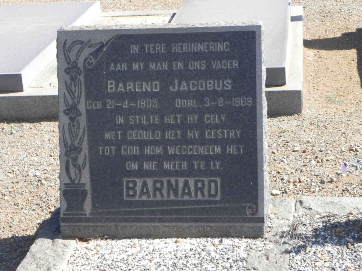 BARNARD Barend Jacobus 1905-1969