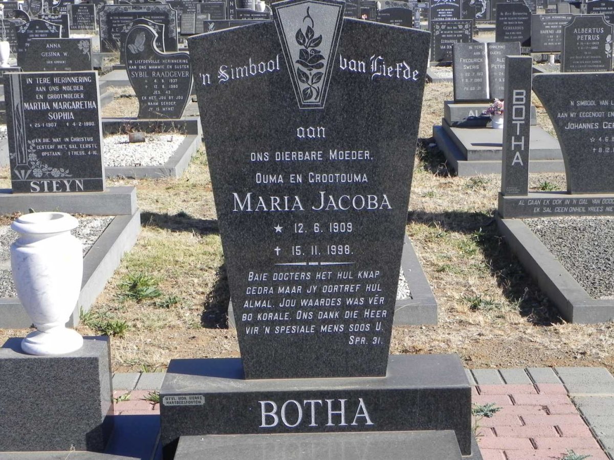 BOTHA Maria Jacoba 1909-1998