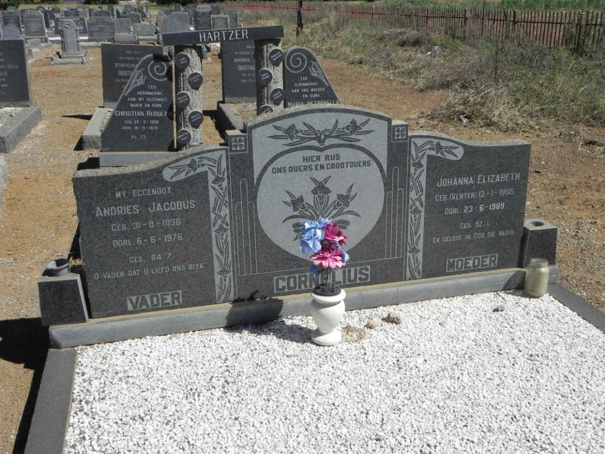CORNELIUS Andries Jacobus 1898-1976 &amp; Johanna Elizabeth VENTER 1905-1989