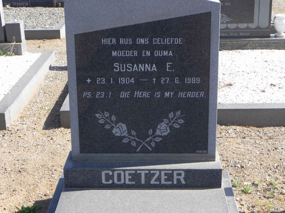 COETZER Susanna E. 1904-1989