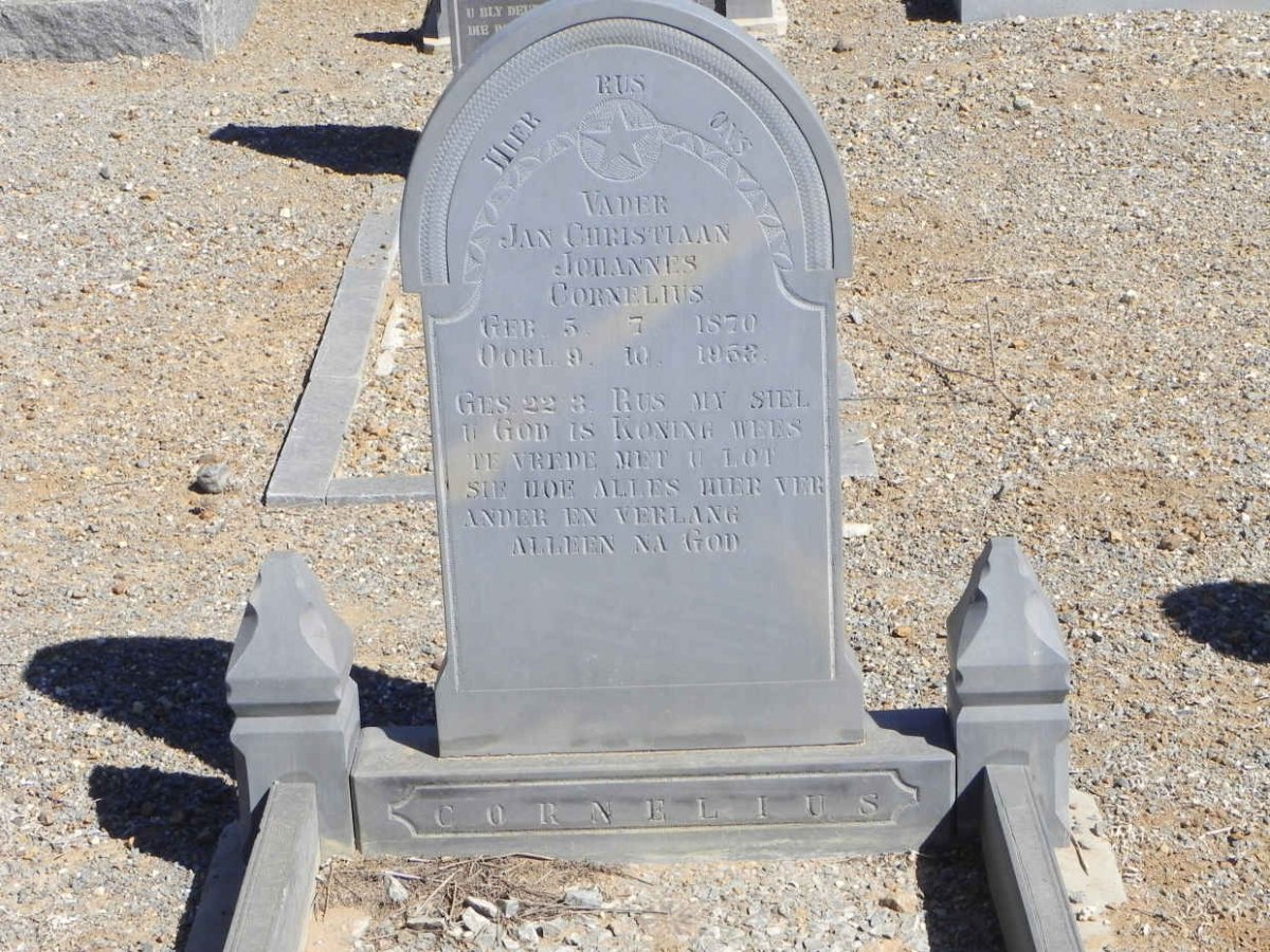CORNELIUS Jan Christiaan Johannes 1870-1963