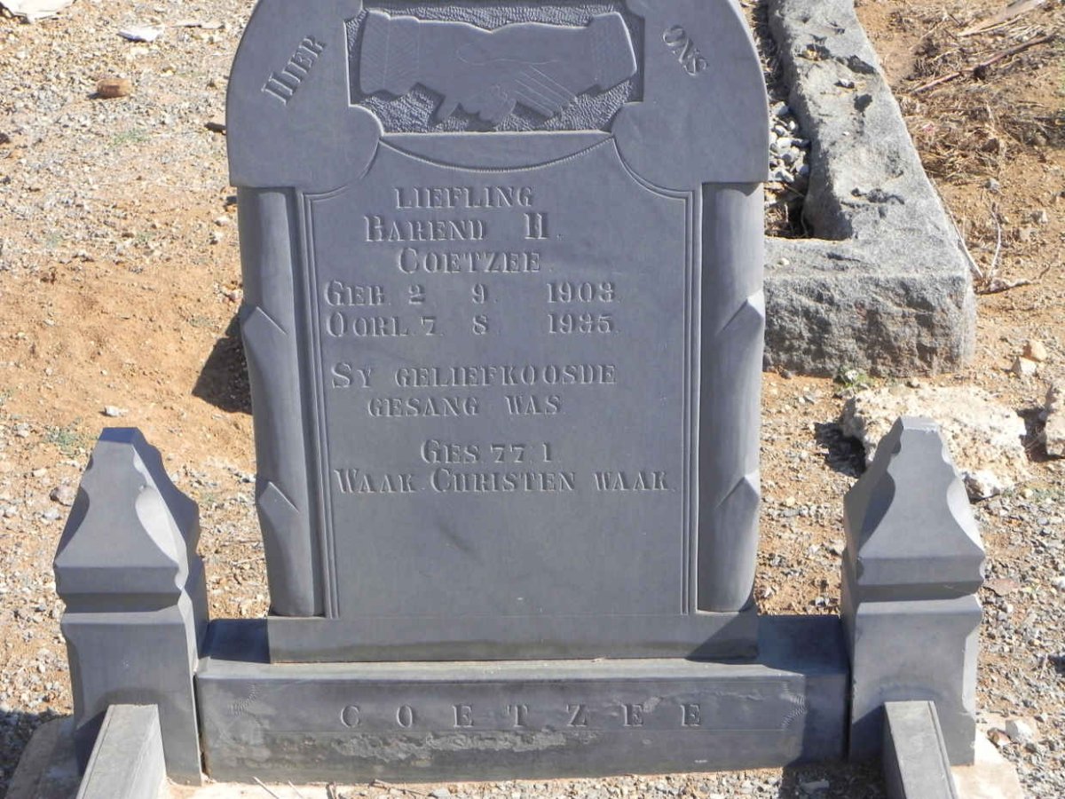 COETZEE Barend H. 1903-1935