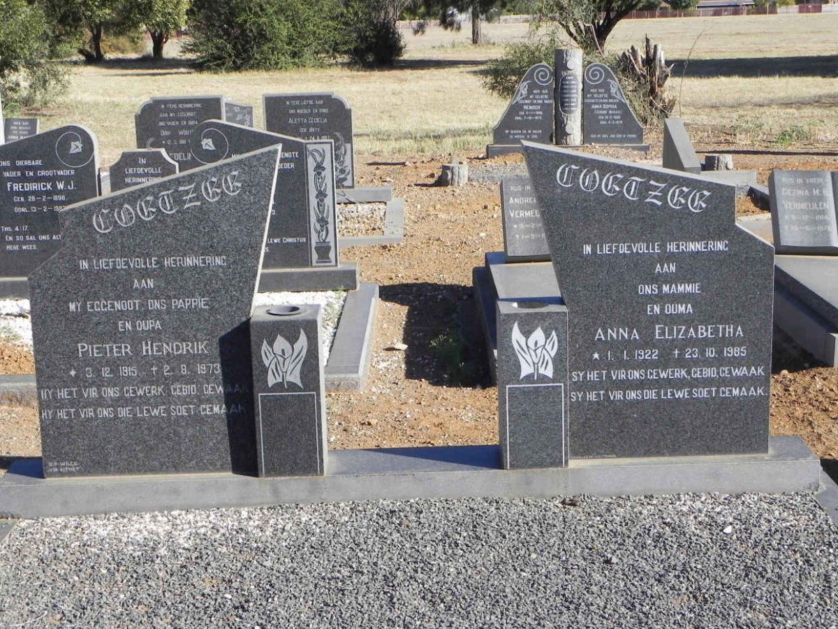 COETZEE Pieter Hendrik 1915-1973 &amp; Anna Elizabeth 1922-1985