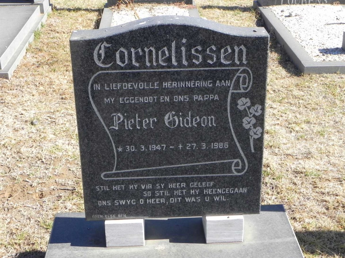 CORNELISSEN Pieter Gideon 1947-1986