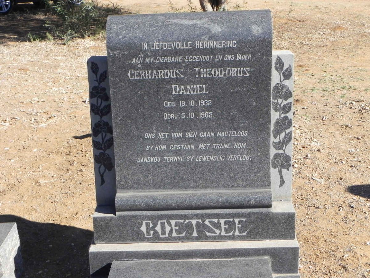 COETSEE Gerhardus Theodorus Daniel 1932-1962