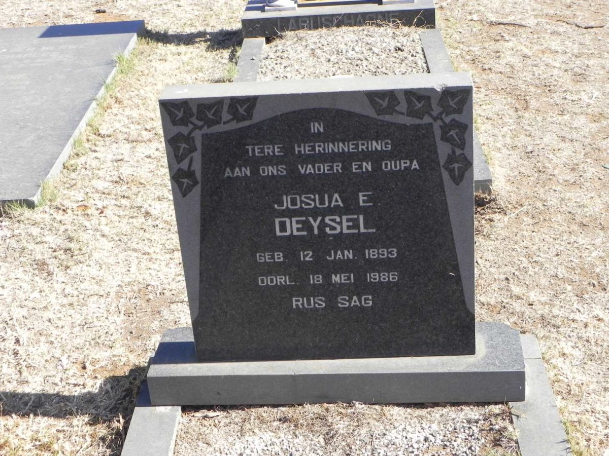 DEYSEL Josua E. 1893-1986