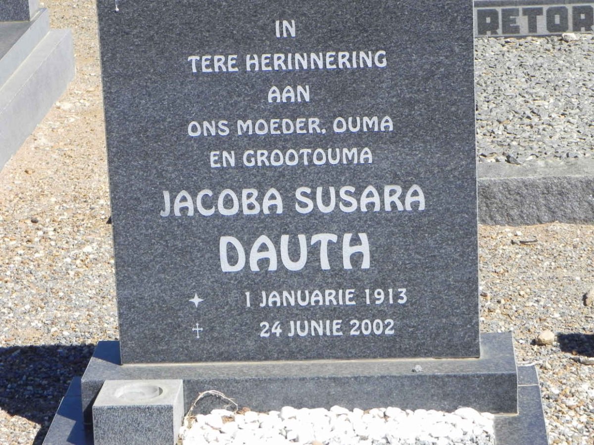 DAUTH Jacoba Susara 1913-2002