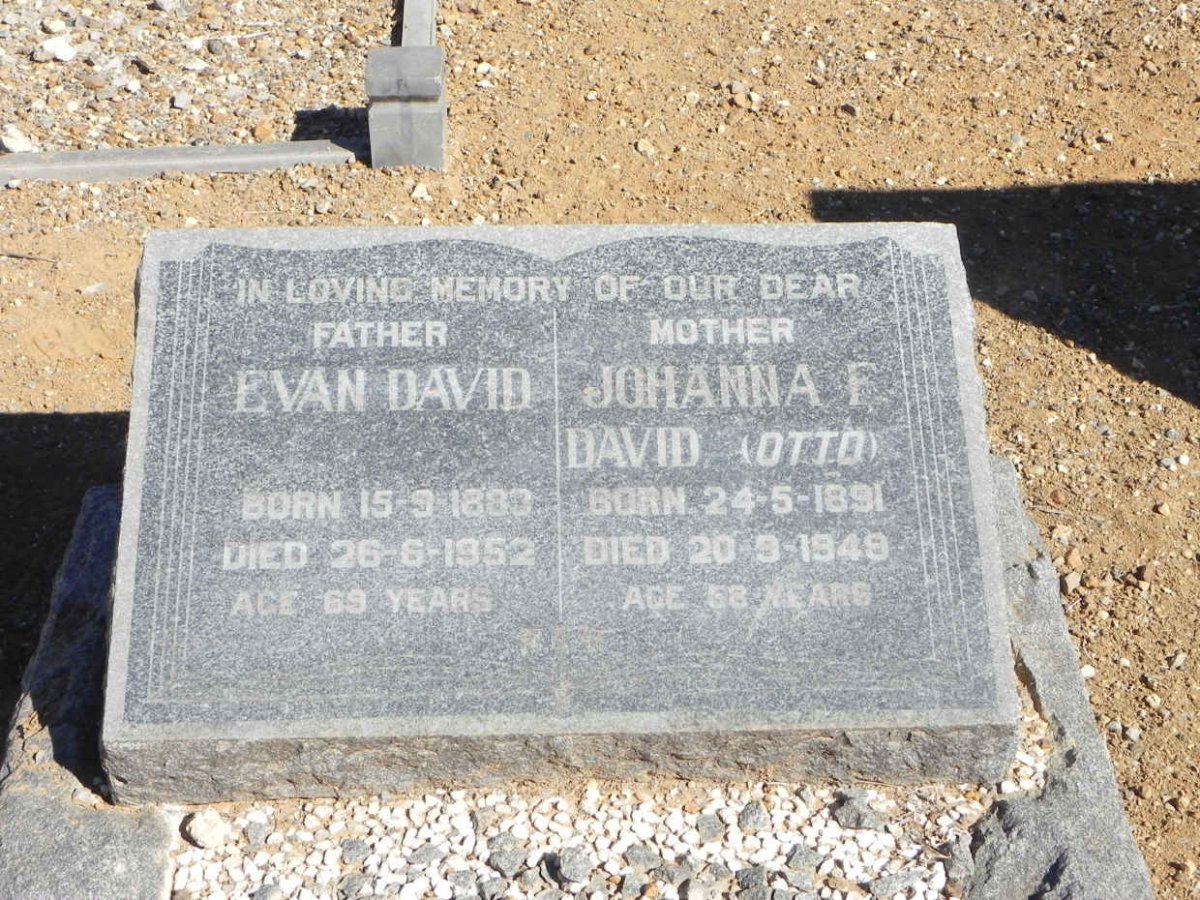 DAVID Evan 1883-1952 &amp; Johanna F. OTTO 1891-1949