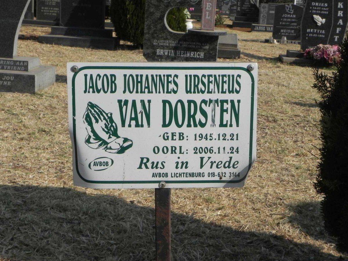 DORSTEN Jacob Johannes Urseneus, van 1945-2006