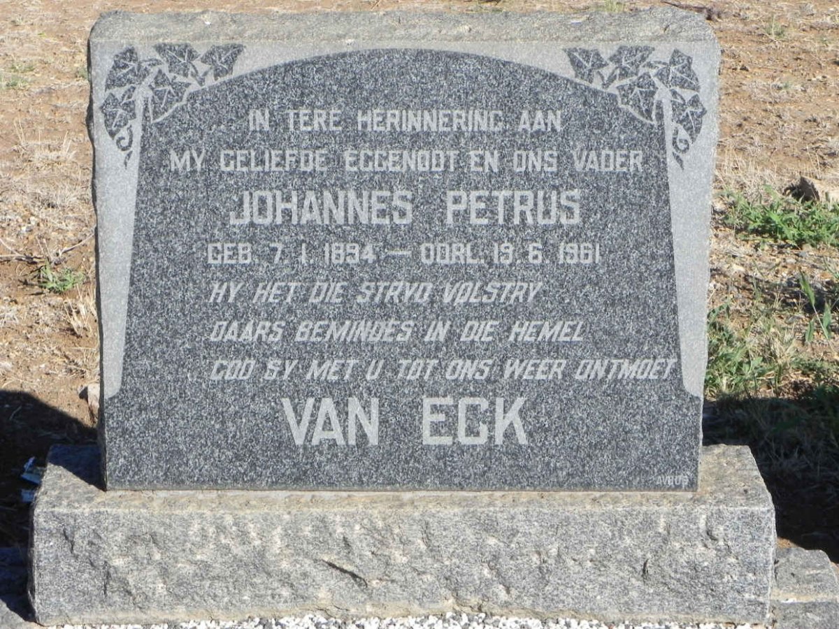 ECK Johannes Petrus, van 1894-1961