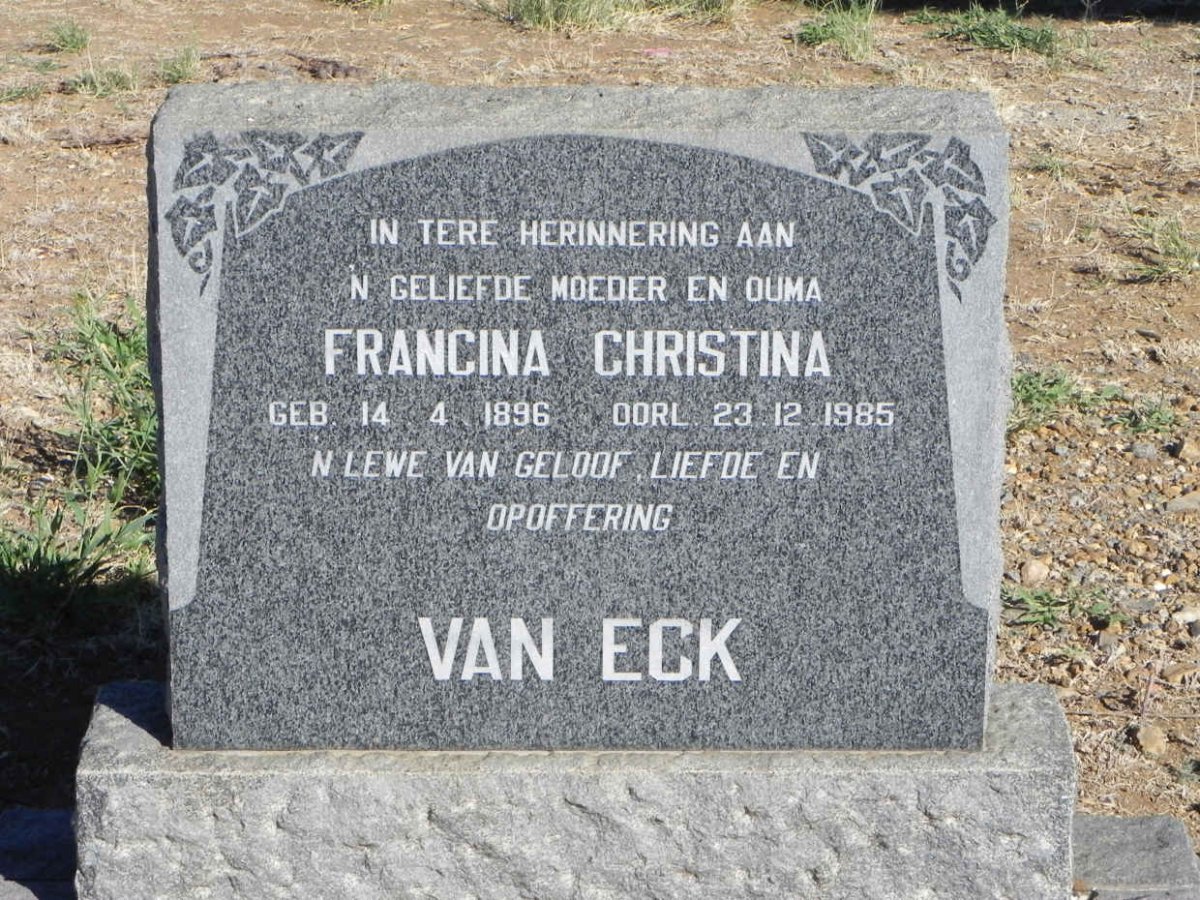 ECK Francina Christina, van 1896-1985
