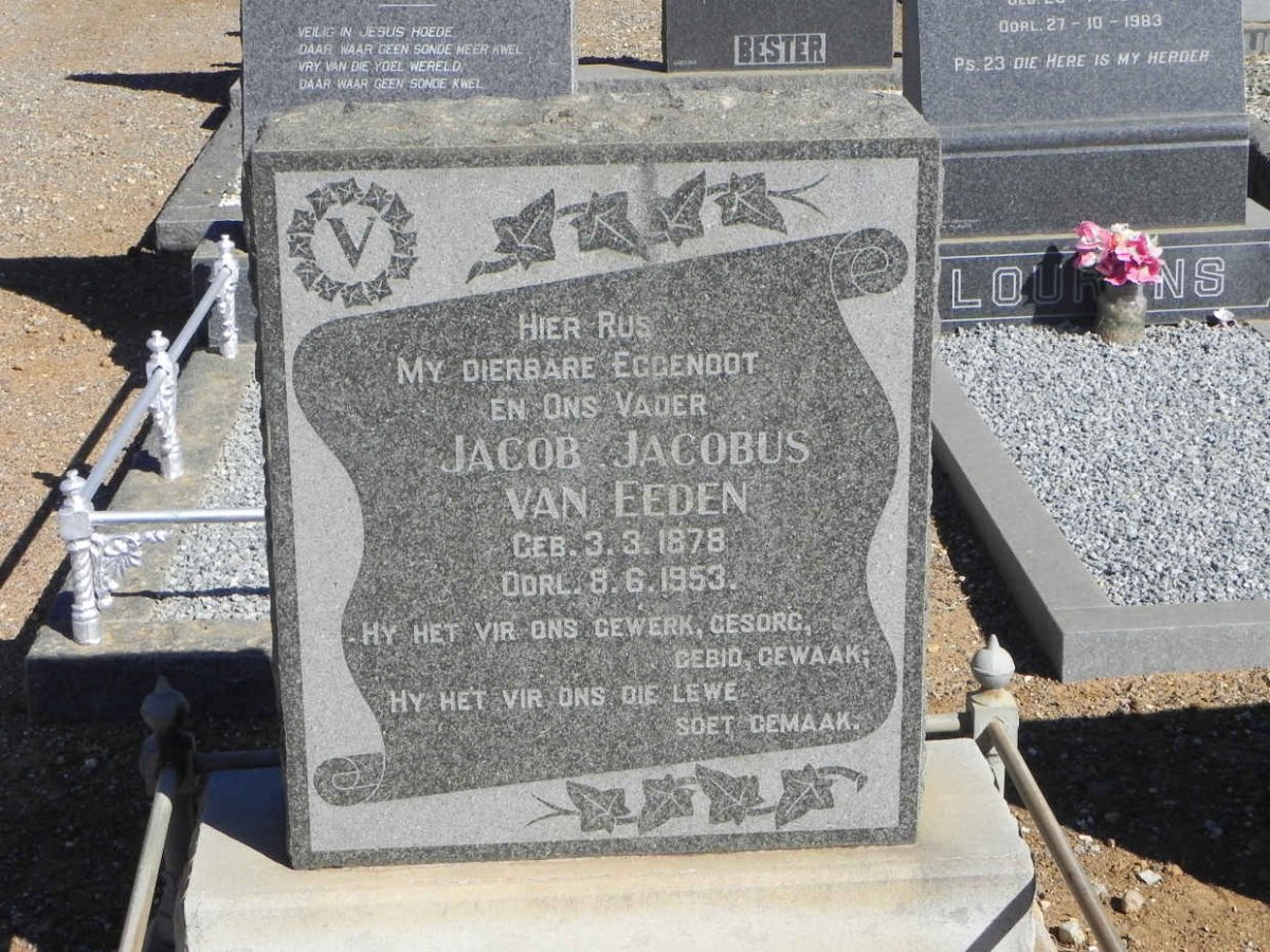 EEDEN Jacob Jacobus, van 1878-1953