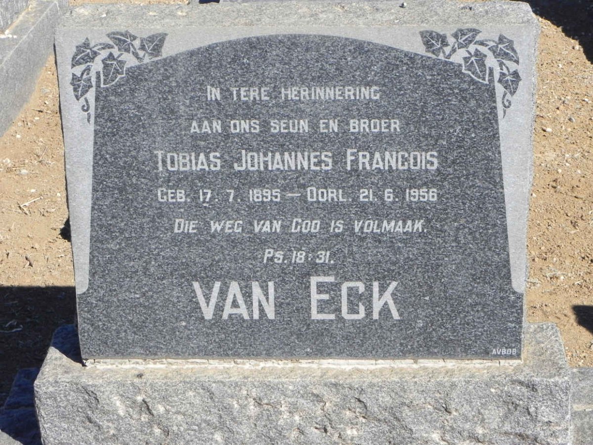 ECK Tobias Johannes Francois, van 1895-1956
