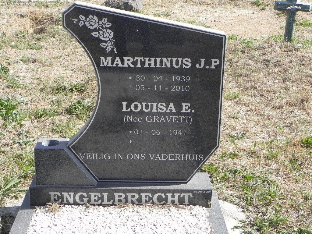 ENGELBRECHT Marthinus J.P. 1939-2010 &amp; Louisa E. GRAVETT 1941-