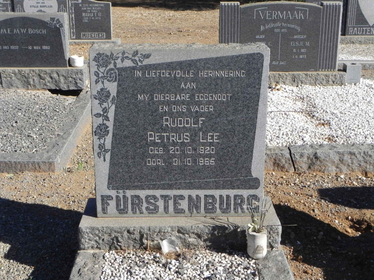 FÜRSTENBURG Rudolf Petrus Lee 1920-1965