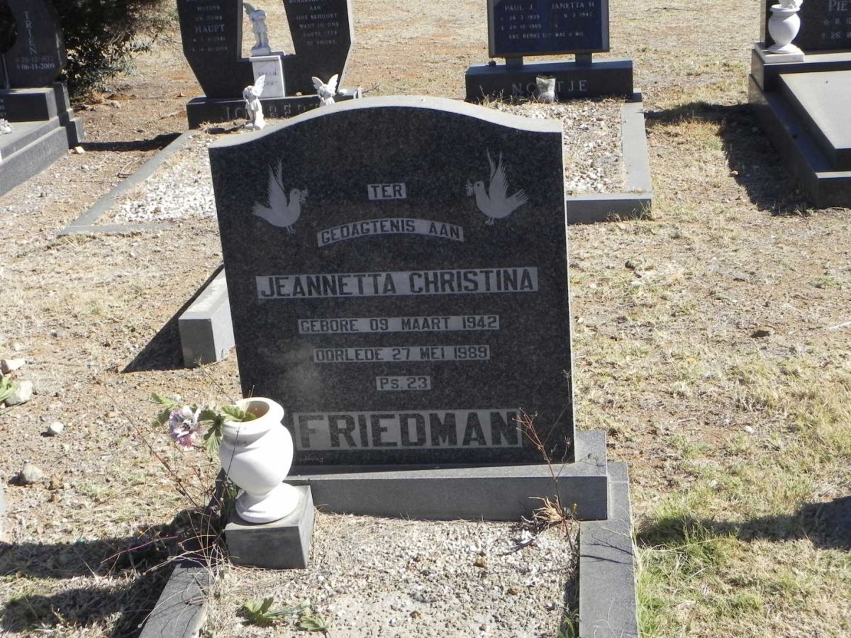 FRIEDMAN Jeannetta Christina 1942-1989