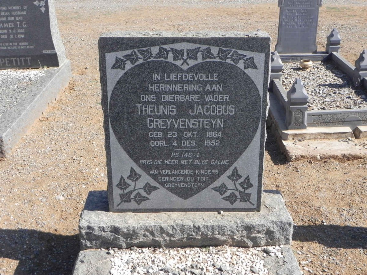 GREYVENSTEYN Theunis Jacobus 1864-1952