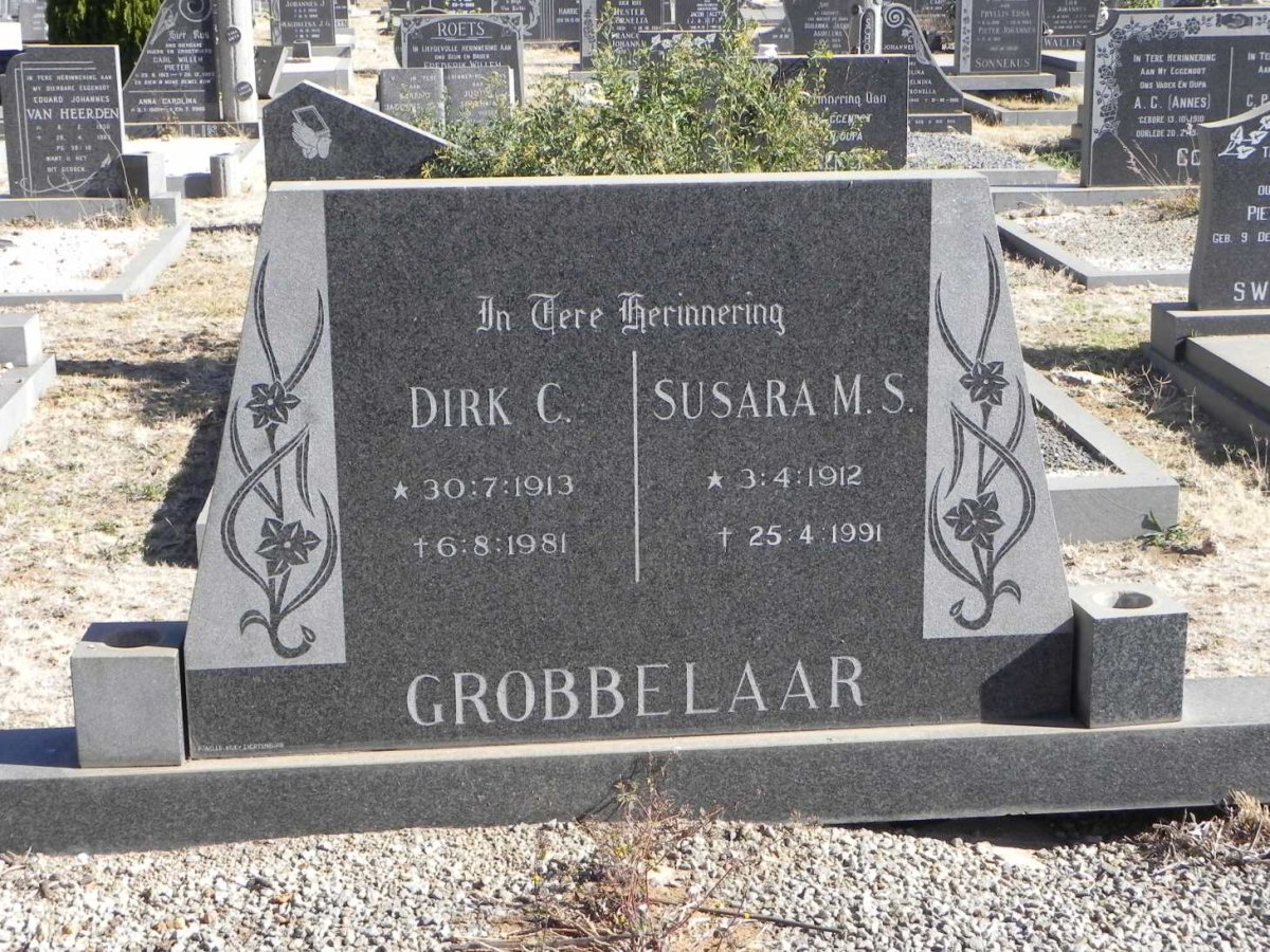 GROBBELAAR Dirk C. 1913-1981 &amp; Susara M.S. 1912-1991