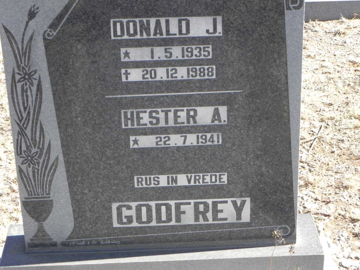 GODFREY Donald J. 1935-1988 &amp; Hester A. 1941-