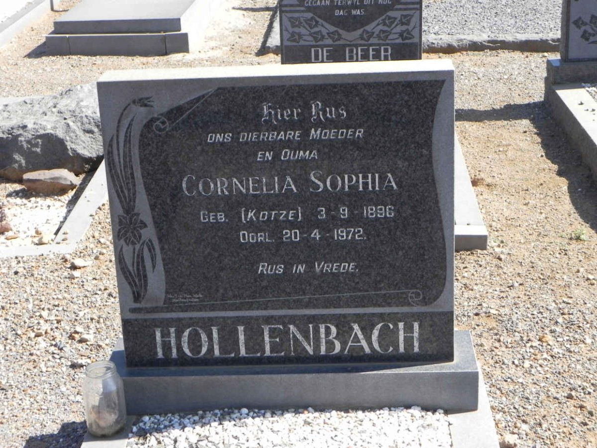 HOLLENBACH Cornelia Sophia nee KOTZE 1896-1972