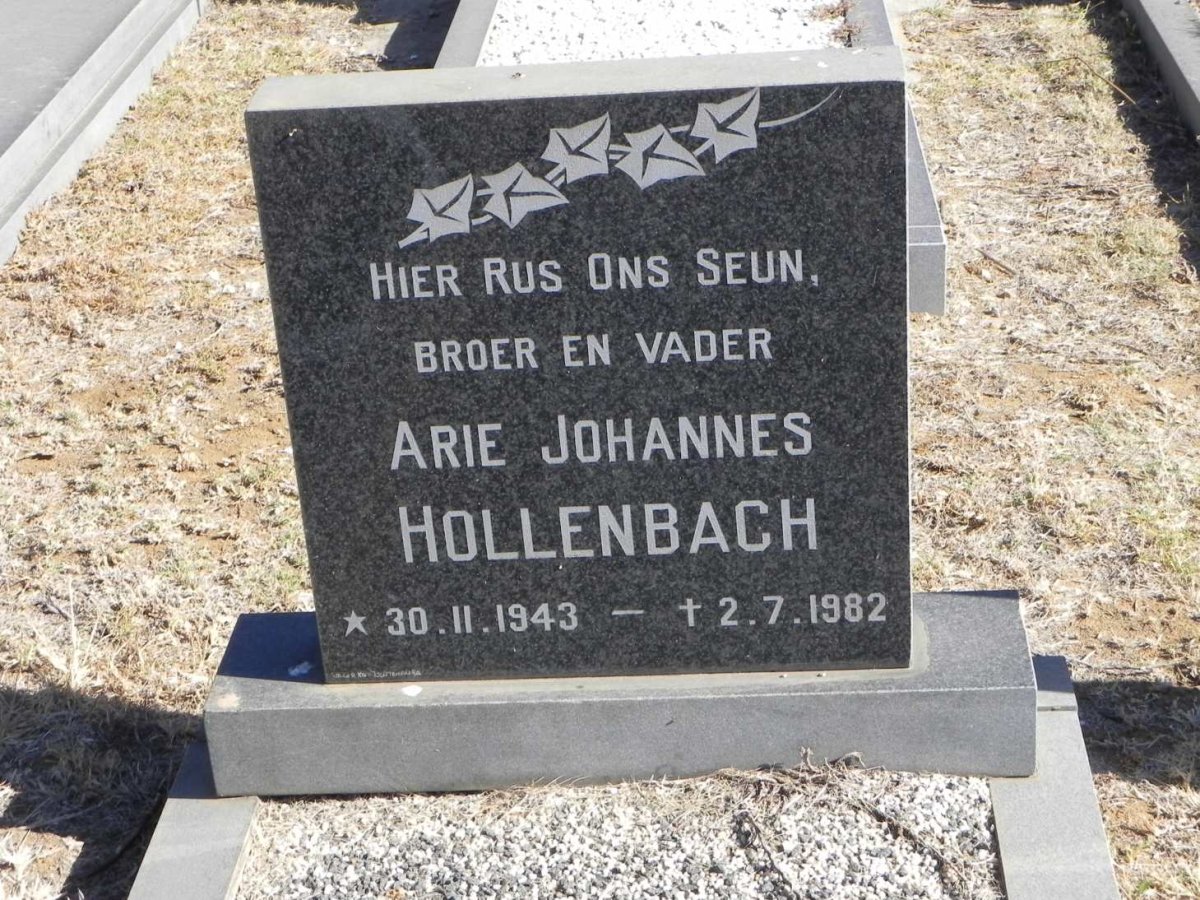 HOLLENBACH Arie Johannes 1943-1982